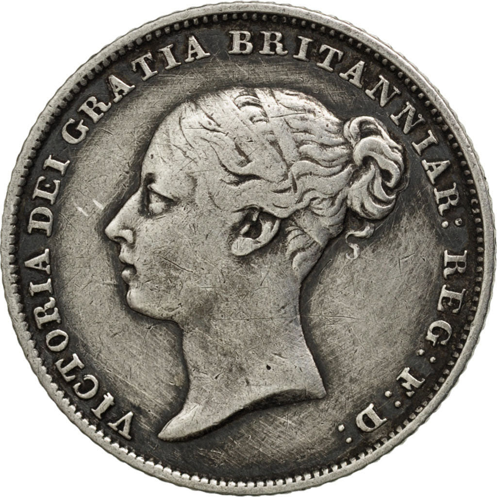 GREAT BRITAIN, 6 Pence, 1853, KM #733.1, EF(40-45), Silver, 19.32, 2.79