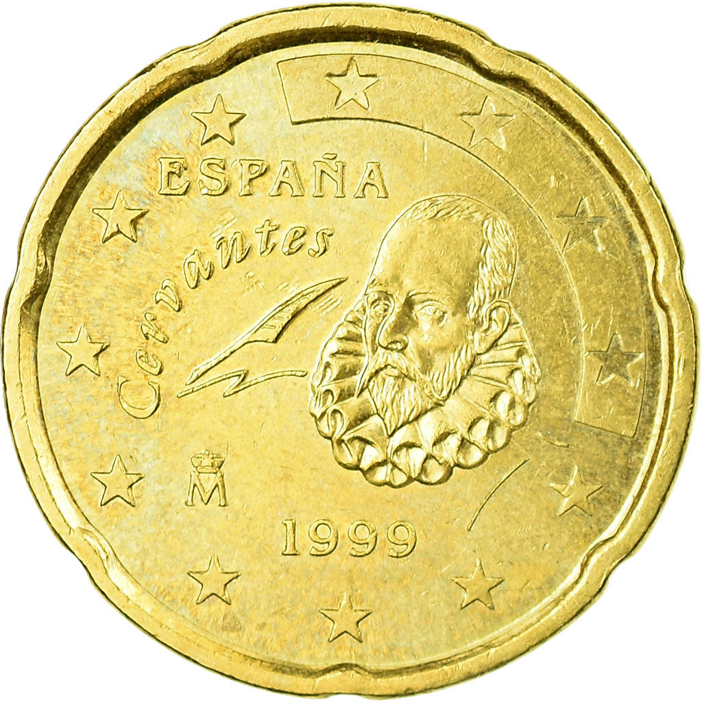 Spagna, 20 Euro Cent, 1999, BB, Ottone, KM:1044