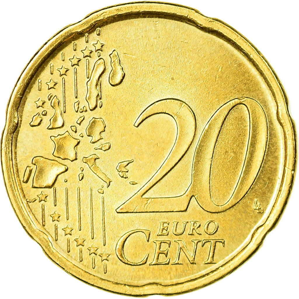 Spagna, 20 Euro Cent, 1999, BB, Ottone, KM:1044