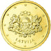 Lettonia, 10 Euro Cent, 2014, SPL-, Ottone, KM:153