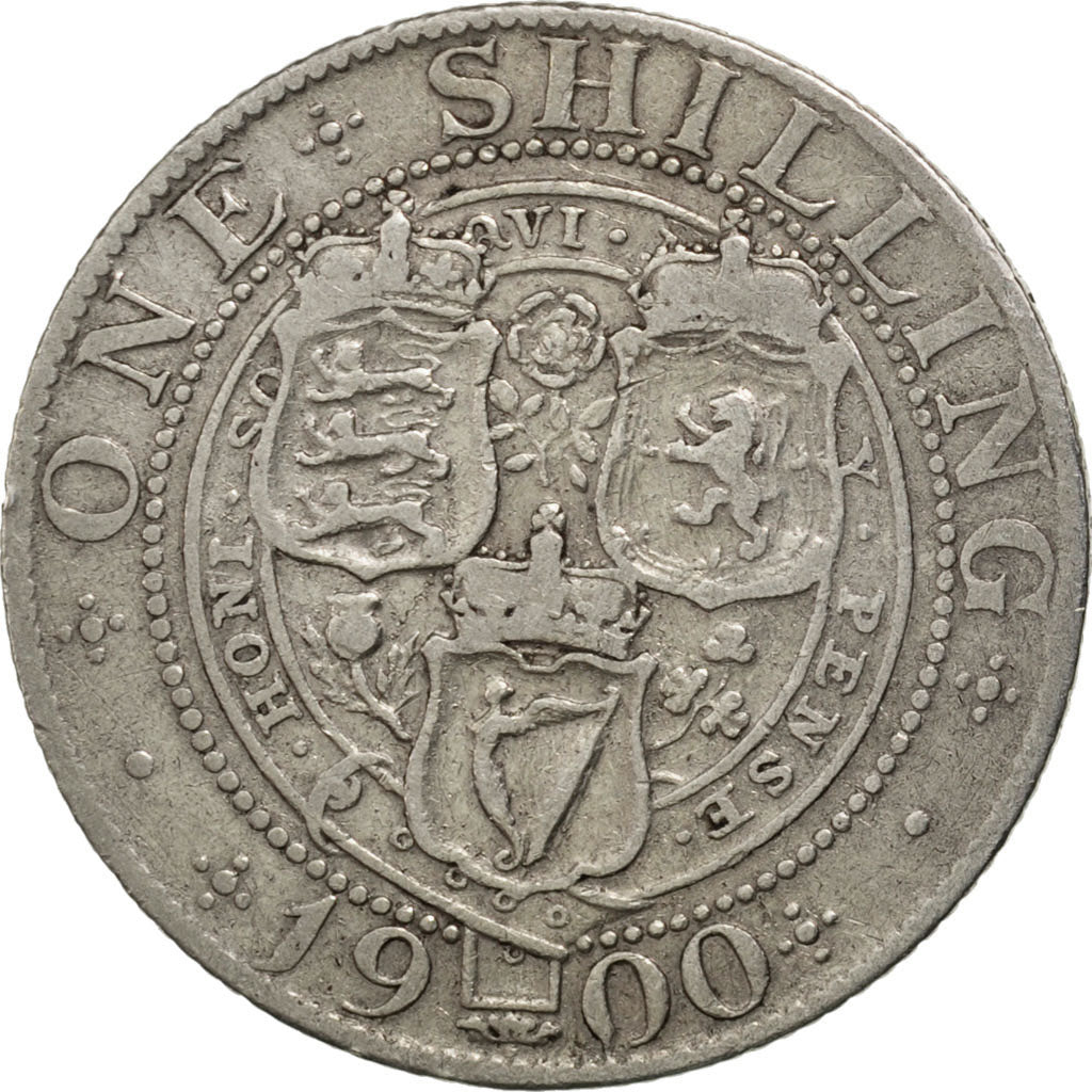 GREAT BRITAIN, Shilling, 1900, KM #780, VF(30-35), Silver, 23.5, 5.54