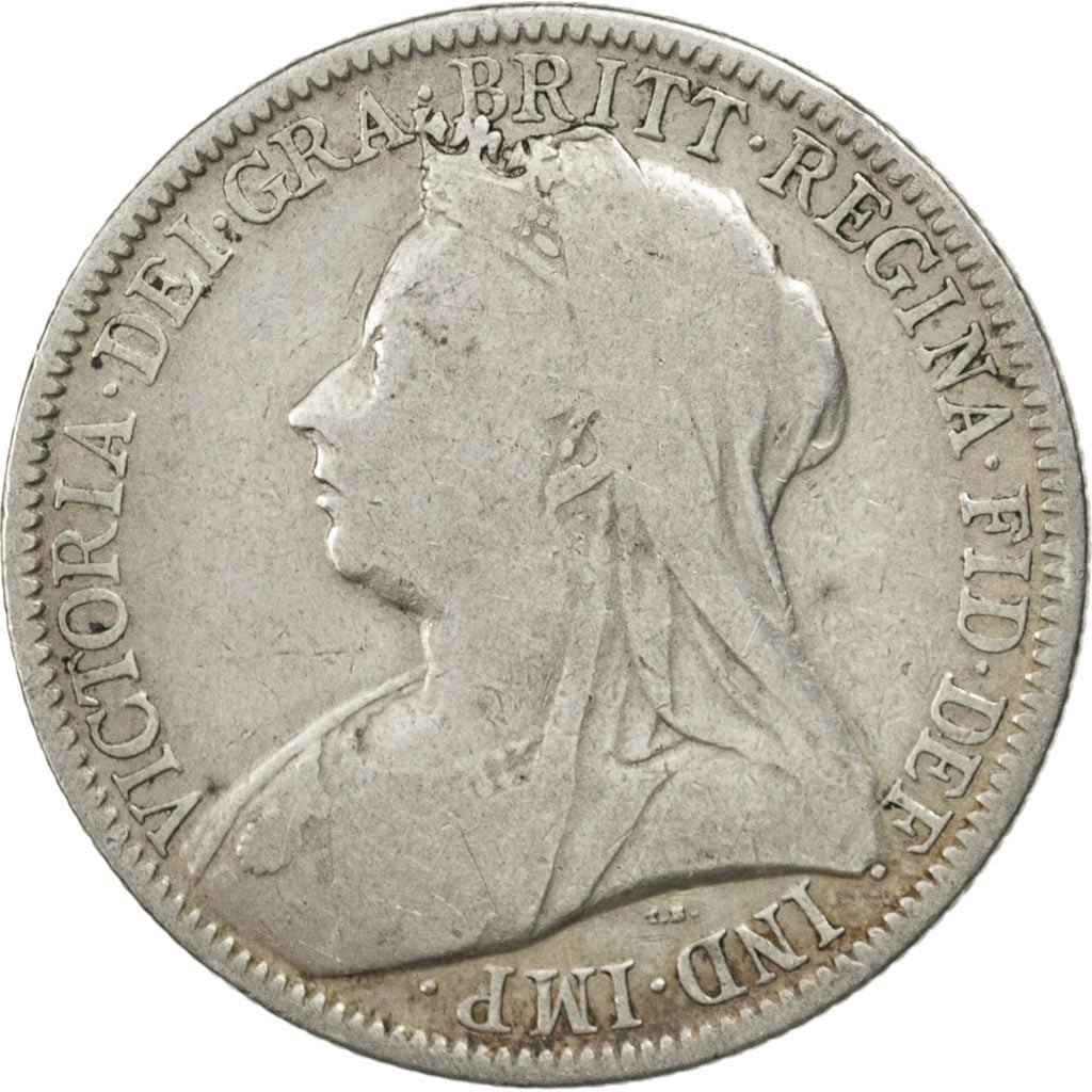 GREAT BRITAIN, Florin, Two Shillings, 1899, KM #781, VF(20-25), Silver, 28.3,...