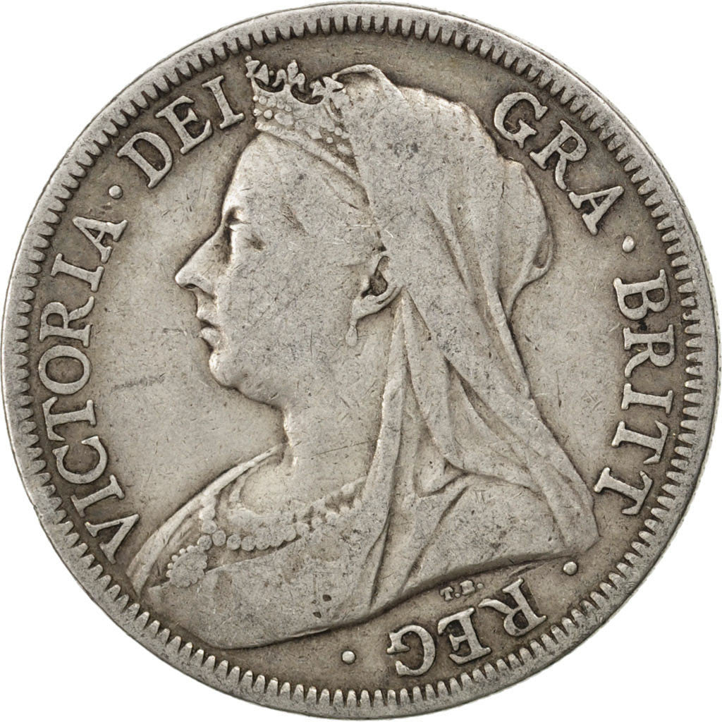 GREAT BRITAIN, 1/2 Crown, 1900, KM #782, VF(30-35), Silver, 32.3, 13.84
