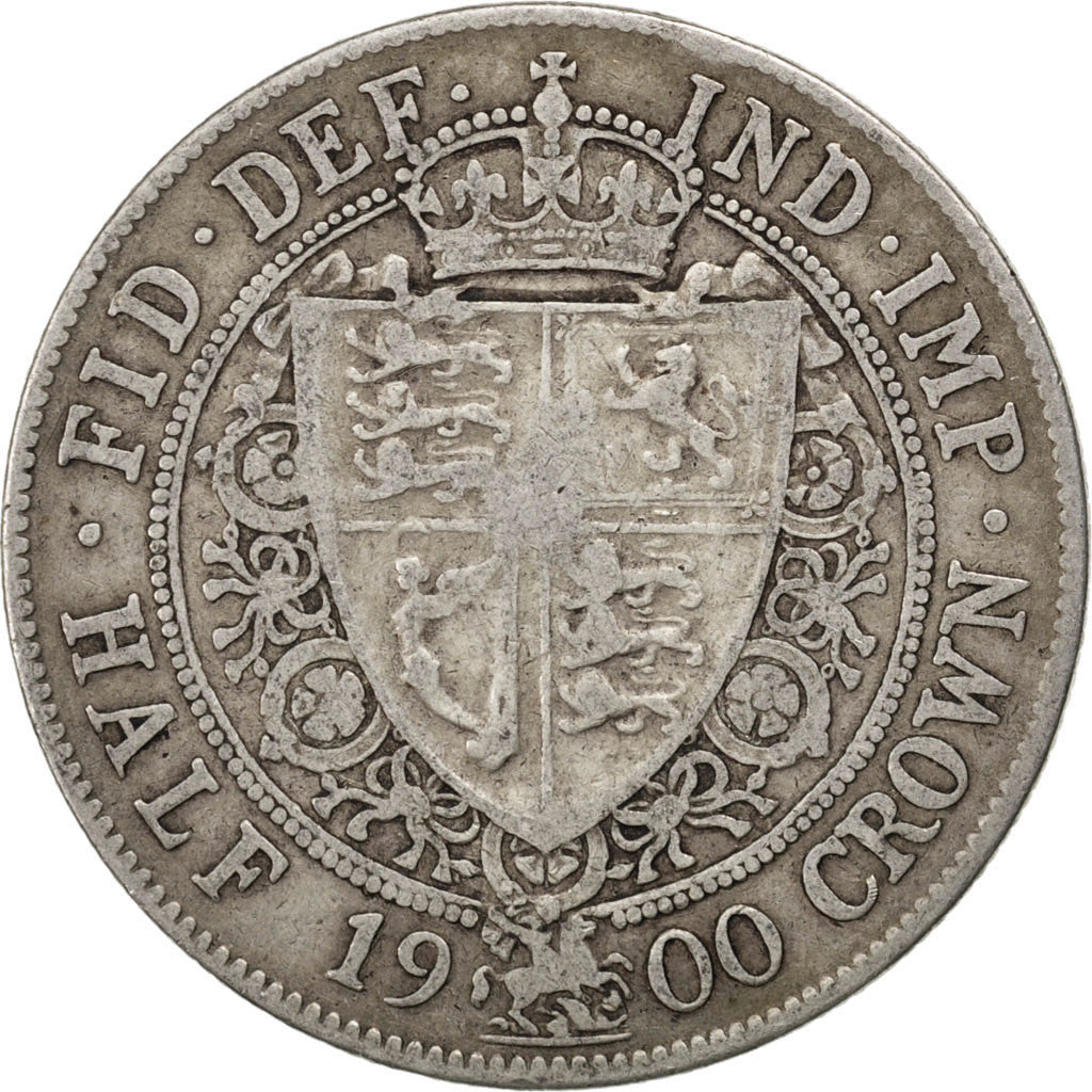 GREAT BRITAIN, 1/2 Crown, 1900, KM #782, VF(30-35), Silver, 32.3, 13.84