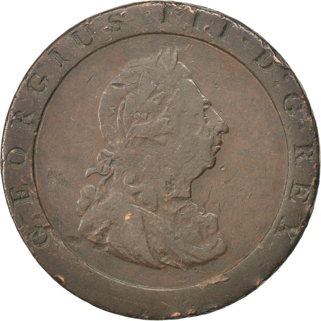 GREAT BRITAIN, Penny, 1797, KM #618, VF(30-35), Copper, 27.66