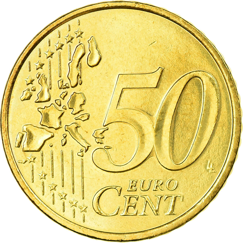 Monaco, 50 Euro Cent, 2002, AU(55-58), Brass, Gadoury:MC177, KM:172