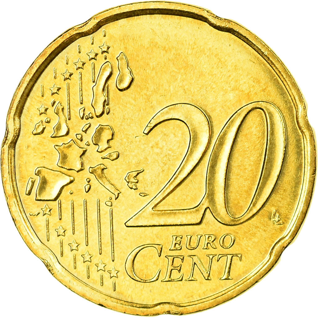 Monaco, 20 Euro Cent, 2002, AU(55-58), Brass, Gadoury:MC176, KM:171