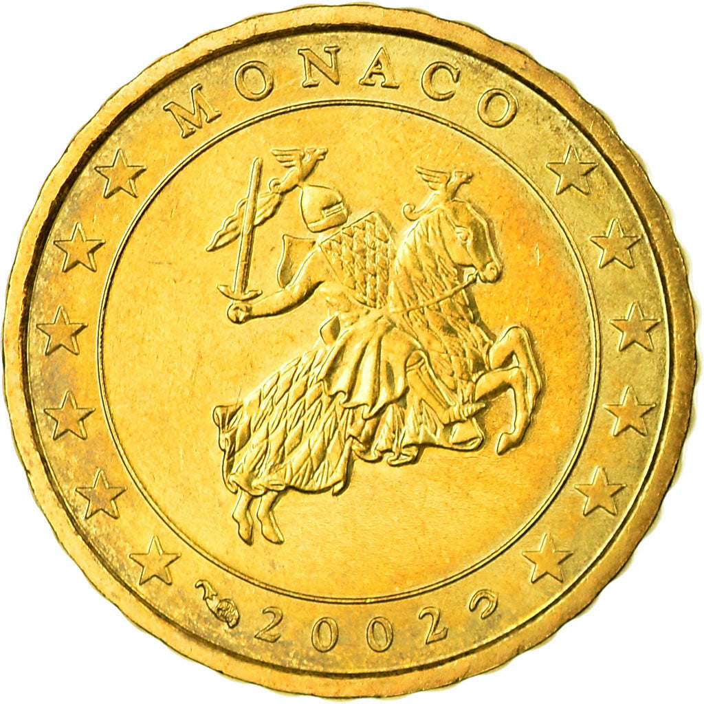 Monaco, 10 Euro Cent, 2002, AU(55-58), Brass, Gadoury:MC175, KM:170