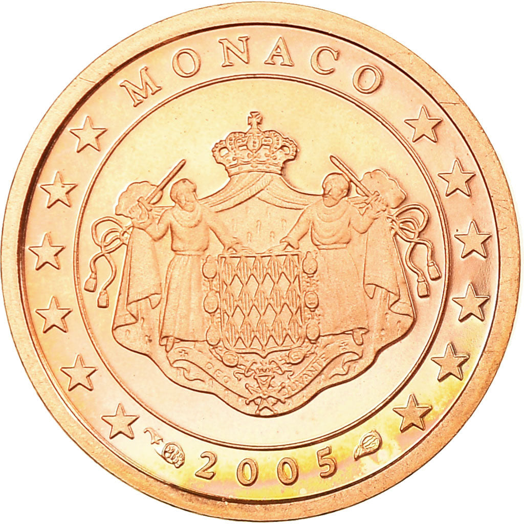 Monaco, Euro Cent, 2005, BE, MS(65-70), Copper Plated Steel, Gadoury:MC172