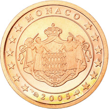 Monaco, Euro Cent, 2005, BE, MS(65-70), Copper Plated Steel, Gadoury:MC172