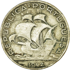 Coin, Portugal, 5 Escudos, 1942, VF(30-35), Silver, KM:581