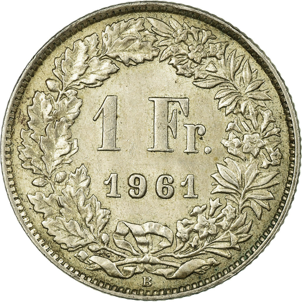 Coin, Switzerland, Franc, 1961, Bern, AU(50-53), Silver, KM:24