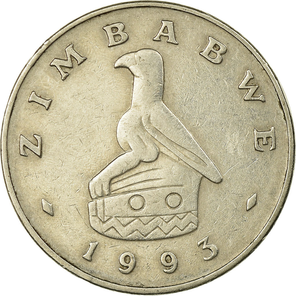 Coin, Zimbabwe, 50 Cents, 1993, EF(40-45), Copper-nickel, KM:5