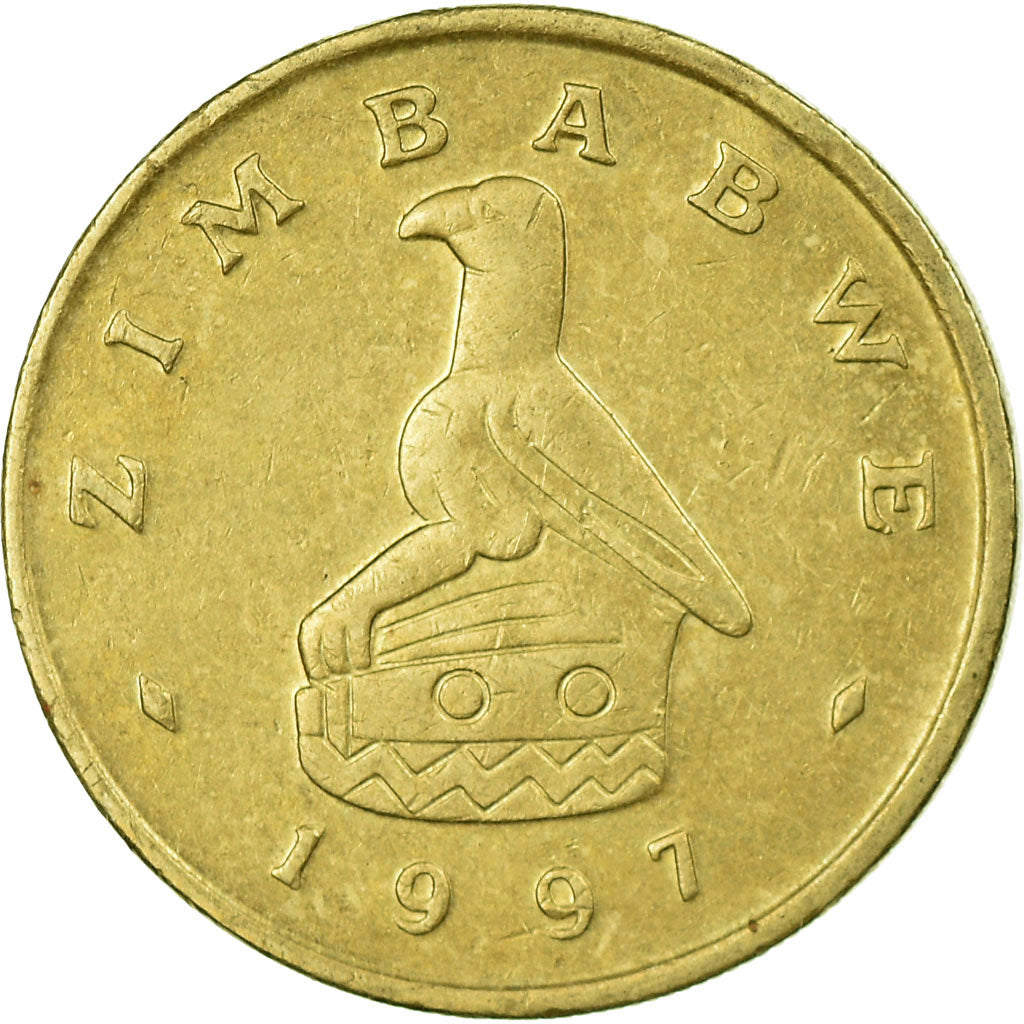 Coin, Zimbabwe, 2 Dollars, 1997, EF(40-45), Brass, KM:12