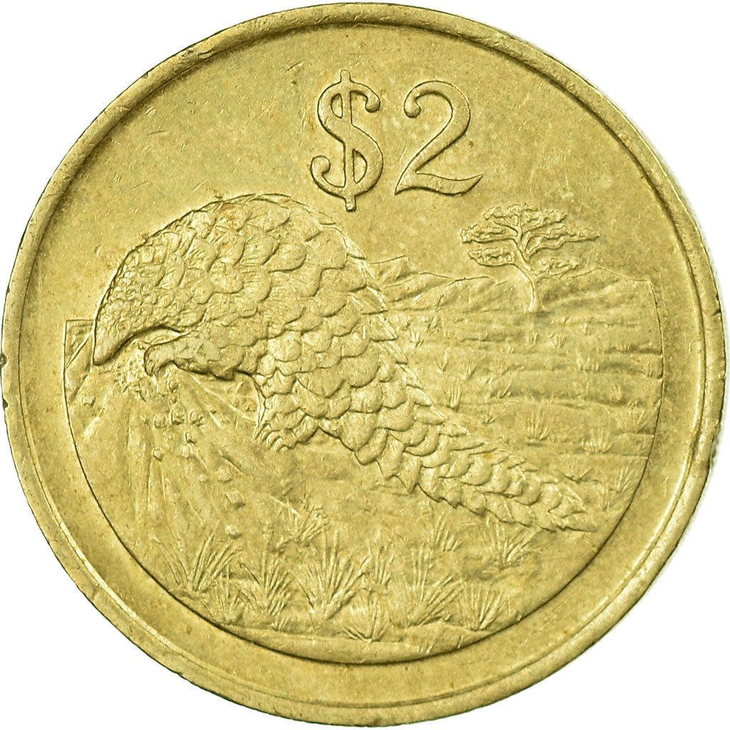 Coin, Zimbabwe, 2 Dollars, 1997, EF(40-45), Brass, KM:12
