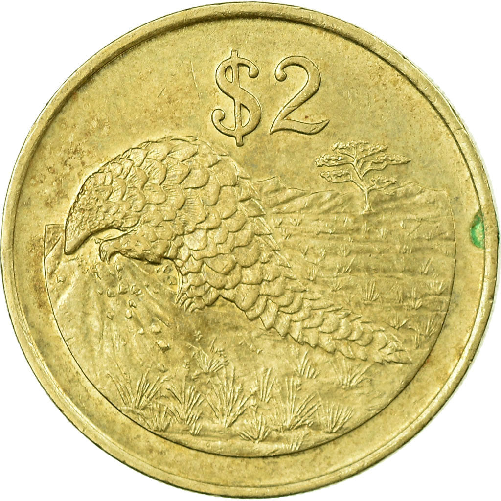 Coin, Zimbabwe, 2 Dollars, 1997, EF(40-45), Brass, KM:12
