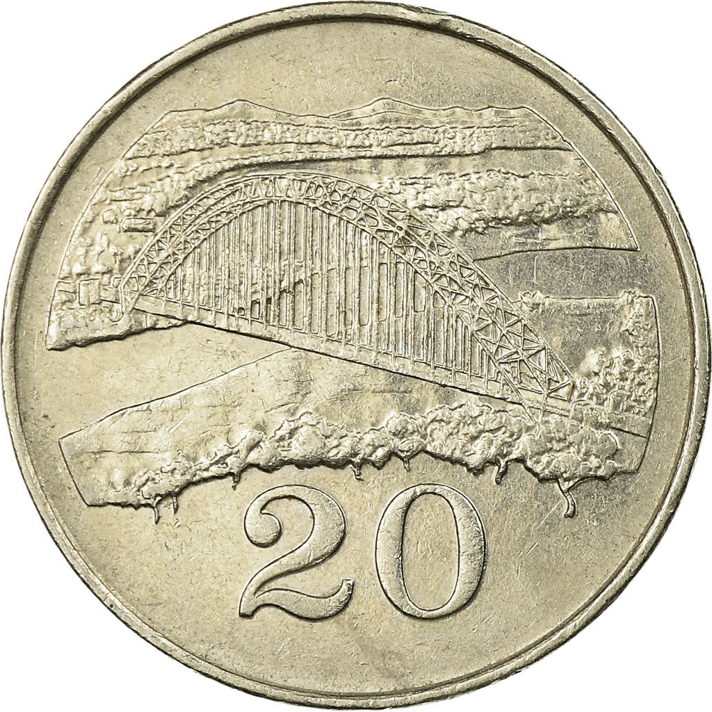 Coin, Zimbabwe, 20 Cents, 1996, VF(30-35), Copper-nickel, KM:4