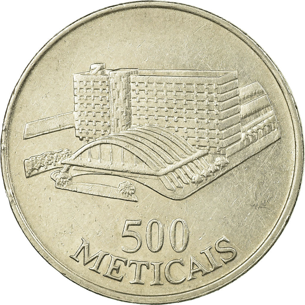 Moneda, Mozambique, 500 Meticais, 1994, Royal Mint, MBC, Níquel recubierto de