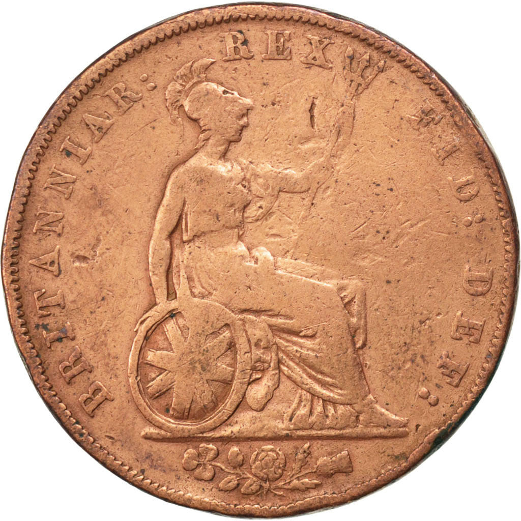 Coin, Great Britain, George IV, 1/2 Penny, 1826, VF(30-35), Copper, KM:692