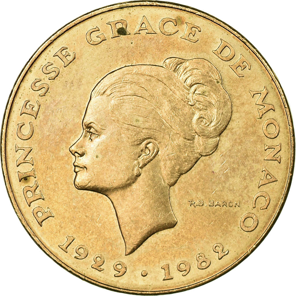 Coin, Monaco, Rainier III, 10 Francs, 1982, EF(40-45), Copper-Nickel-Aluminum