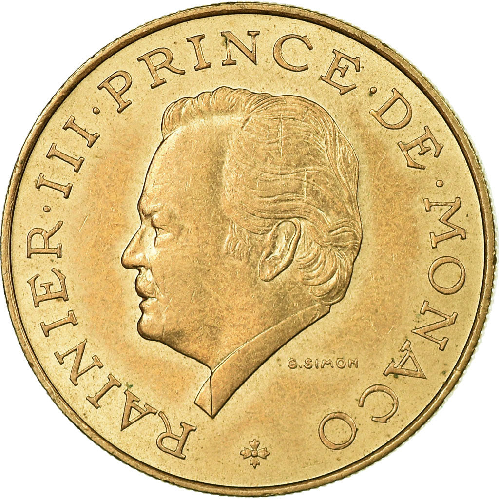 Münze, Monaco, Rainier III, 10 Francs, 1977, SS, Copper-Nickel-Aluminum