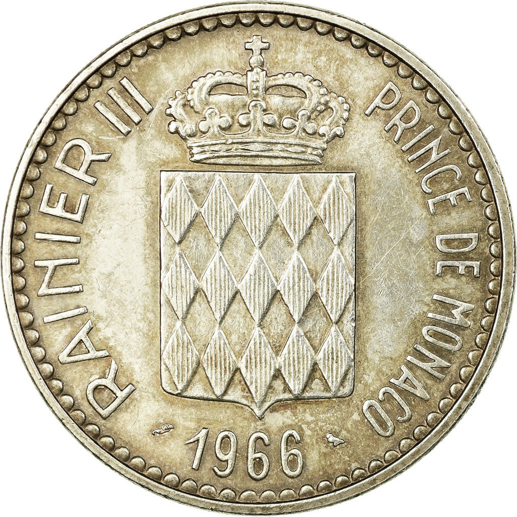 Coin, Monaco, Rainier III, 10 Francs, 1966, AU(55-58), Silver, KM:146