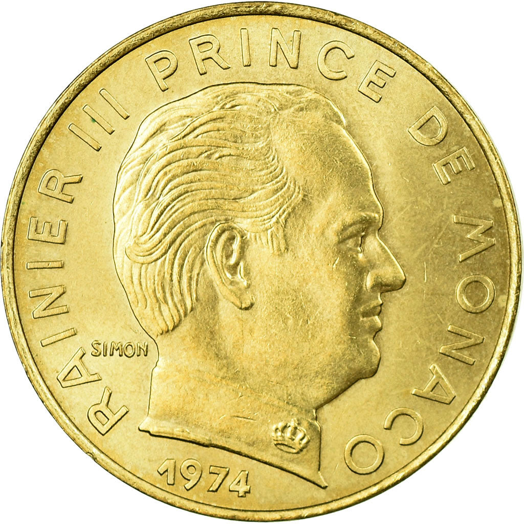 Coin, Monaco, Rainier III, 20 Centimes, 1974, AU(55-58), Aluminum-Bronze