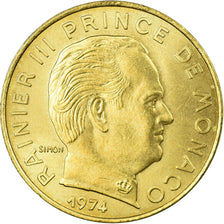 Coin, Monaco, Rainier III, 20 Centimes, 1974, AU(55-58), Aluminum-Bronze