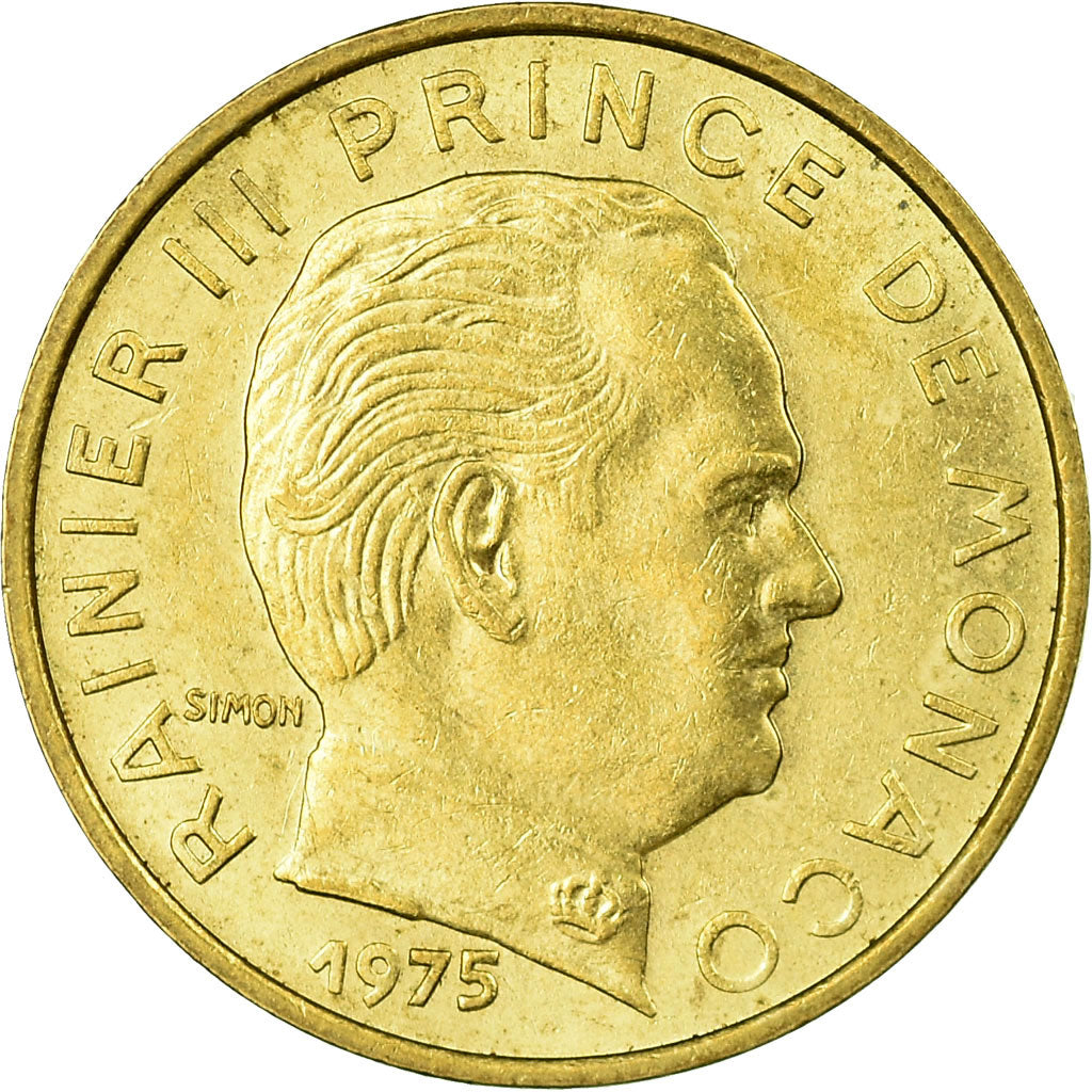 Coin, Monaco, Rainier III, 10 Centimes, 1975, AU(55-58), Aluminum-Bronze