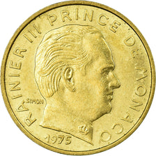 Coin, Monaco, Rainier III, 10 Centimes, 1975, AU(55-58), Aluminum-Bronze