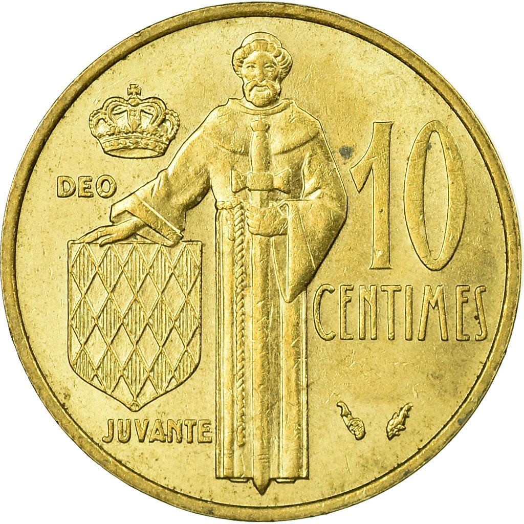 Coin, Monaco, Rainier III, 10 Centimes, 1975, AU(55-58), Aluminum-Bronze