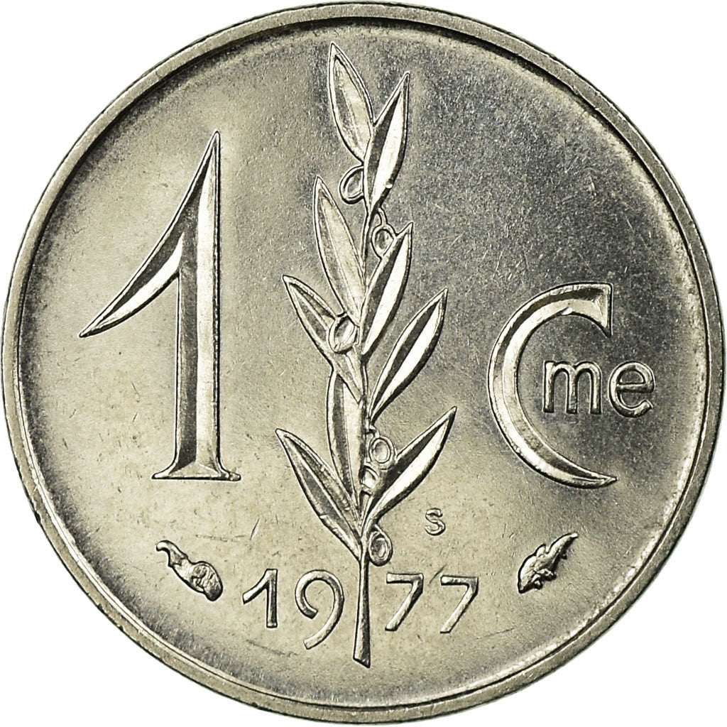 Coin, Monaco, Rainier III, Centime, 1977, AU(55-58), Stainless Steel, KM:155