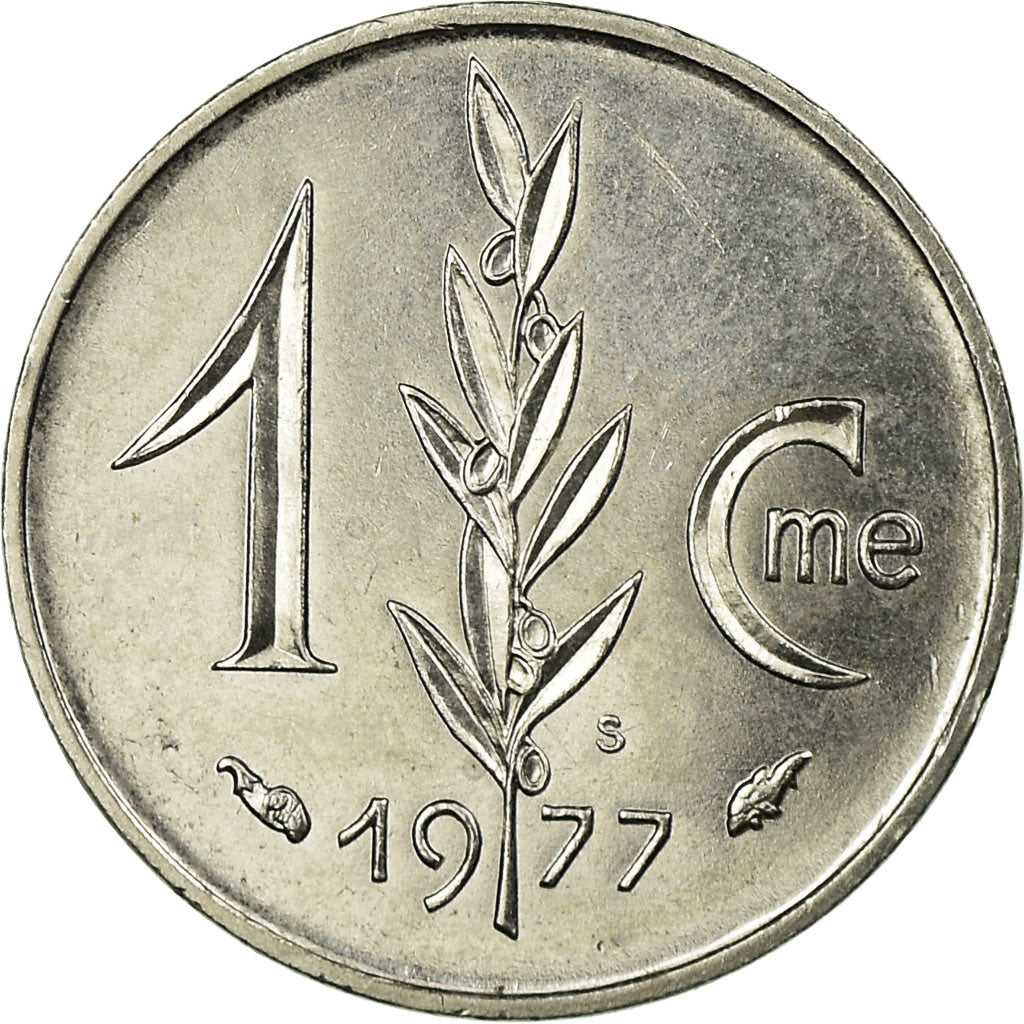 Coin, Monaco, Rainier III, Centime, 1977, AU(55-58), Stainless Steel, KM:155
