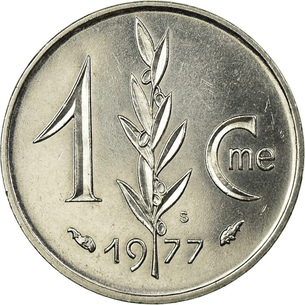 Coin, Monaco, Rainier III, Centime, 1977, AU(55-58), Stainless Steel, KM:155