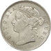 STRAITS SETTLEMENTS, 20 Cents, 1896, KM #12, AU(55-58), Silver, 23, 5.44