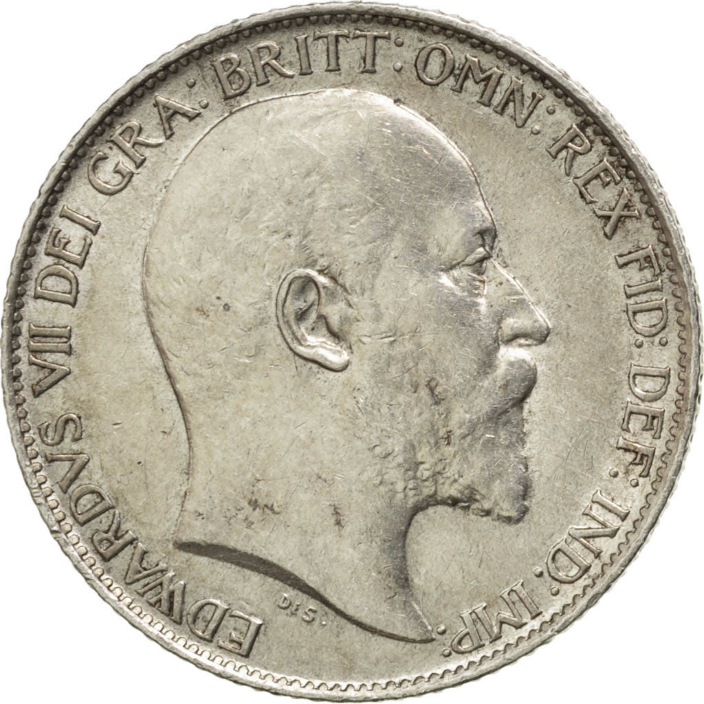 GREAT BRITAIN, 6 Pence, 1909, KM #799, AU(50-53), Silver, 19.5, 2.82