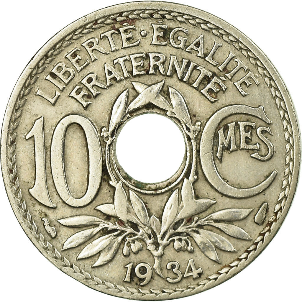 Munten, Frankrijk, Lindauer, 10 Centimes, 1934, Paris, ZF, Copper-nickel