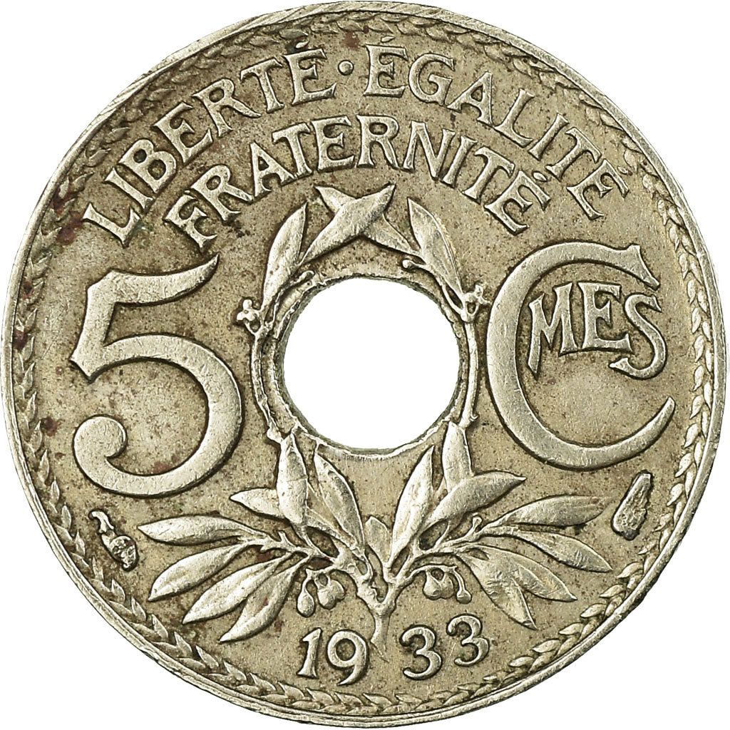 Coin, France, Lindauer, 5 Centimes, 1933, Paris, EF(40-45), Copper-nickel