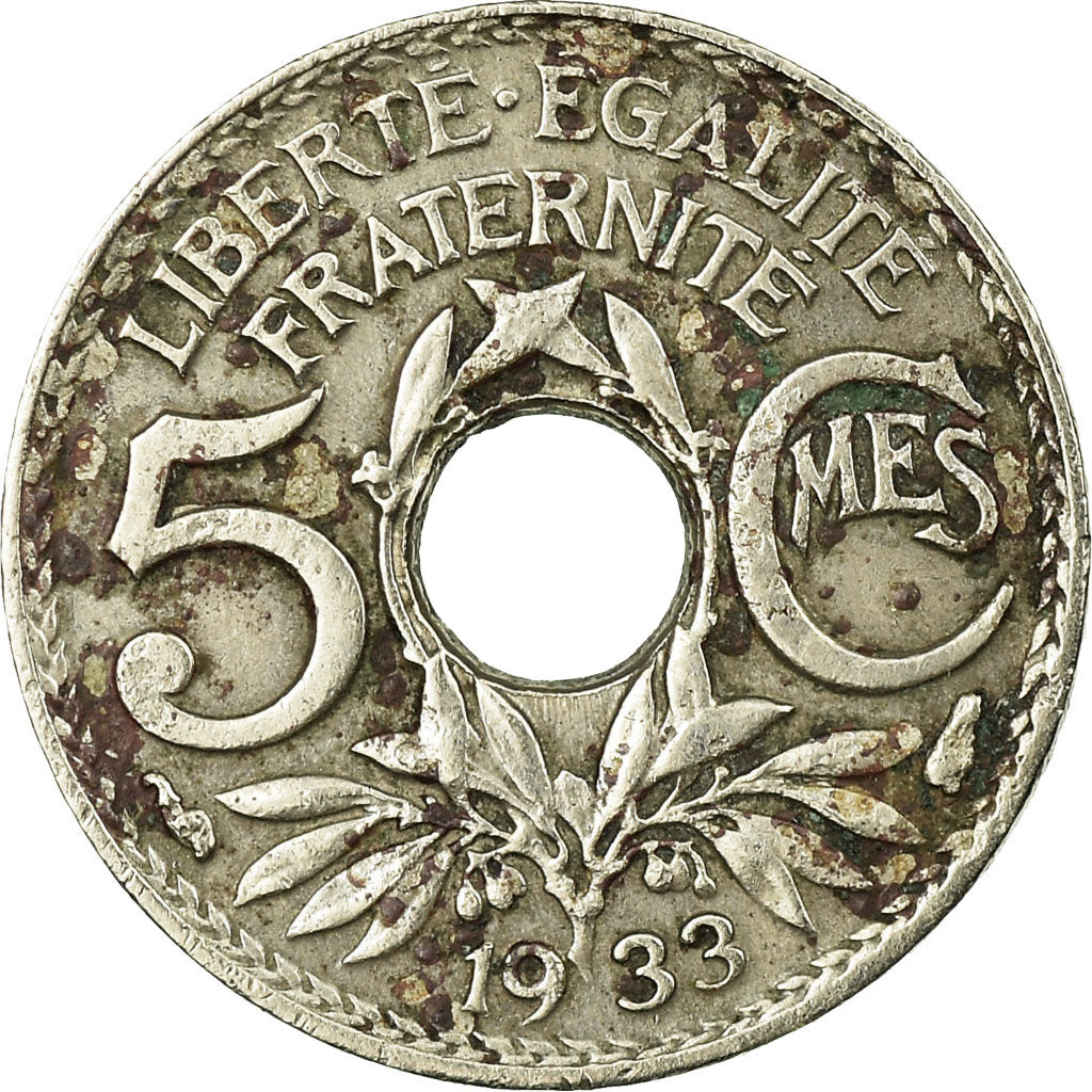 Coin, France, Lindauer, 5 Centimes, 1933, Paris, VF(20-25), Copper-nickel