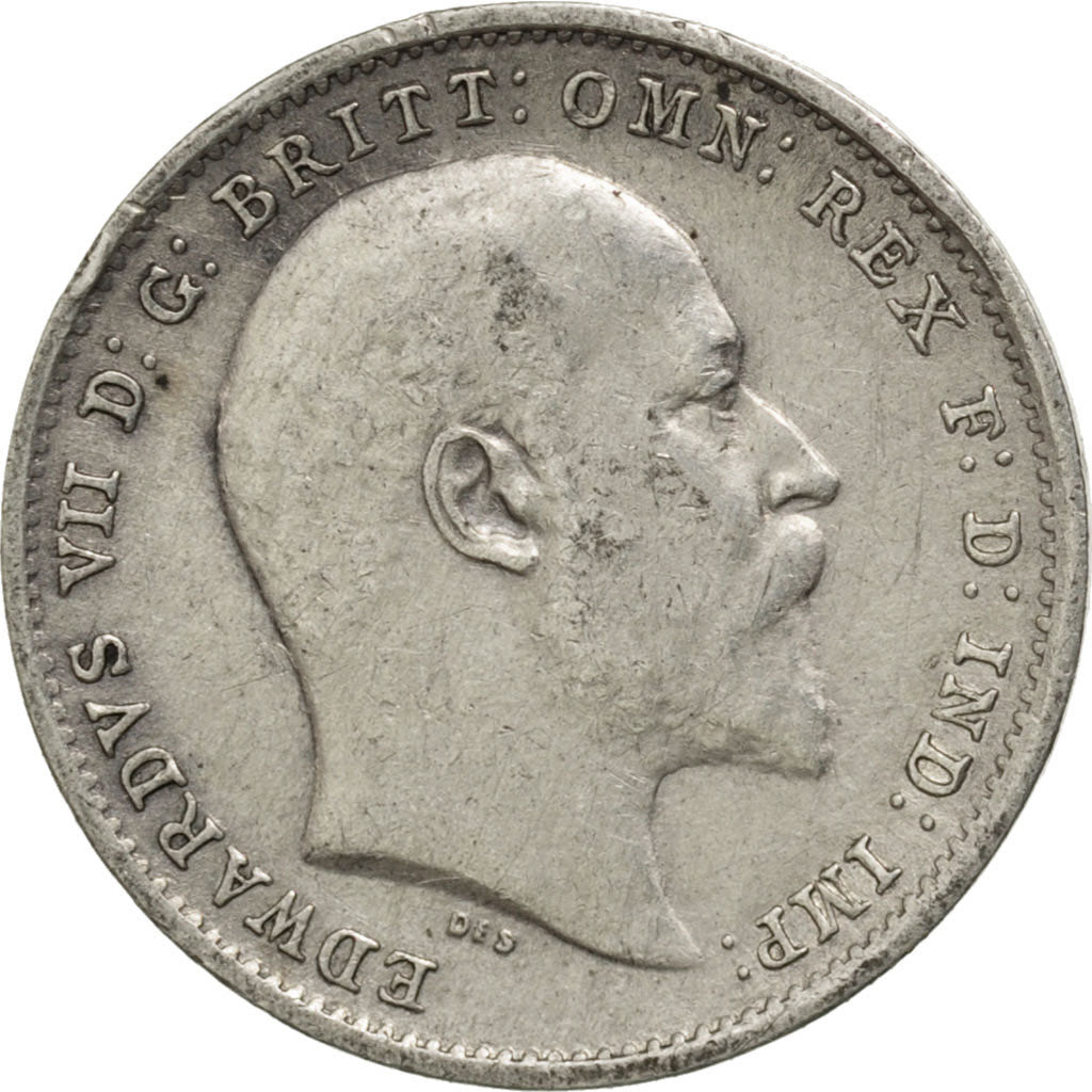 GREAT BRITAIN, 3 Pence, 1902, KM #797.1, EF(40-45), Silver, 16.1, 1.39