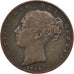 GREAT BRITAIN, Farthing, 1844, KM #725, AU(50-53), Copper, 4.50