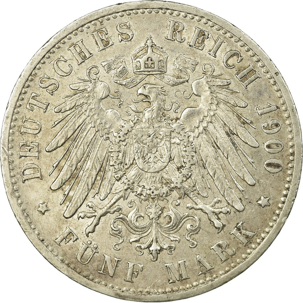 Coin, German States, PRUSSIA, Wilhelm II, 5 Mark, 1900, Berlin, EF(40-45)