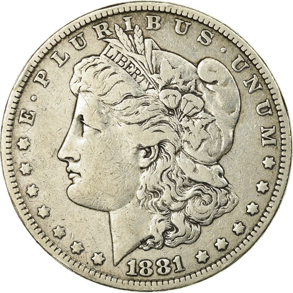 Coin, United States, Morgan Dollar, Dollar, 1881, U.S. Mint, Philadelphia