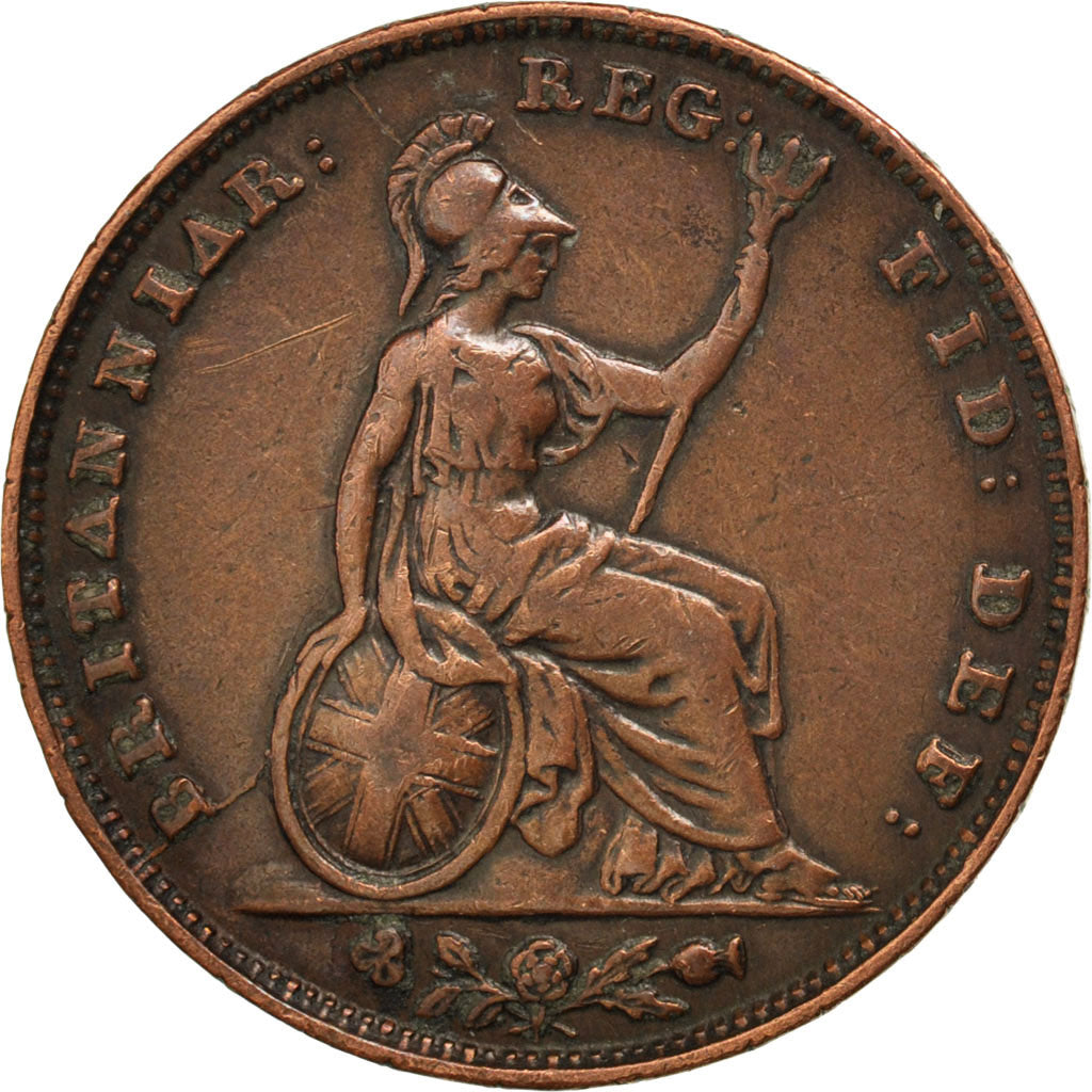 GREAT BRITAIN, Farthing, 1852, KM #725, EF(40-45), Copper, 4.61