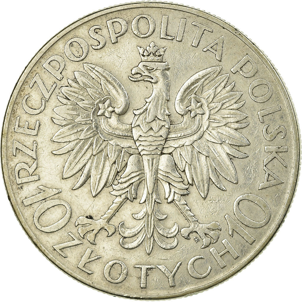 Coin, Poland, 10 Zlotych, 1933, Warsaw, EF(40-45), Silver, KM:23