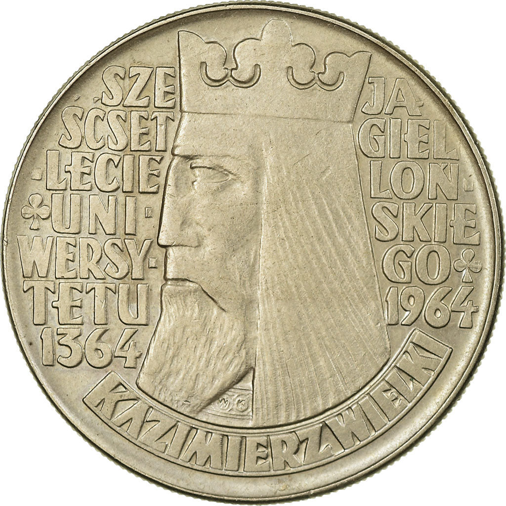 Coin, Poland, 10 Zlotych, 1964, EF(40-45), Copper-nickel, KM:52.1