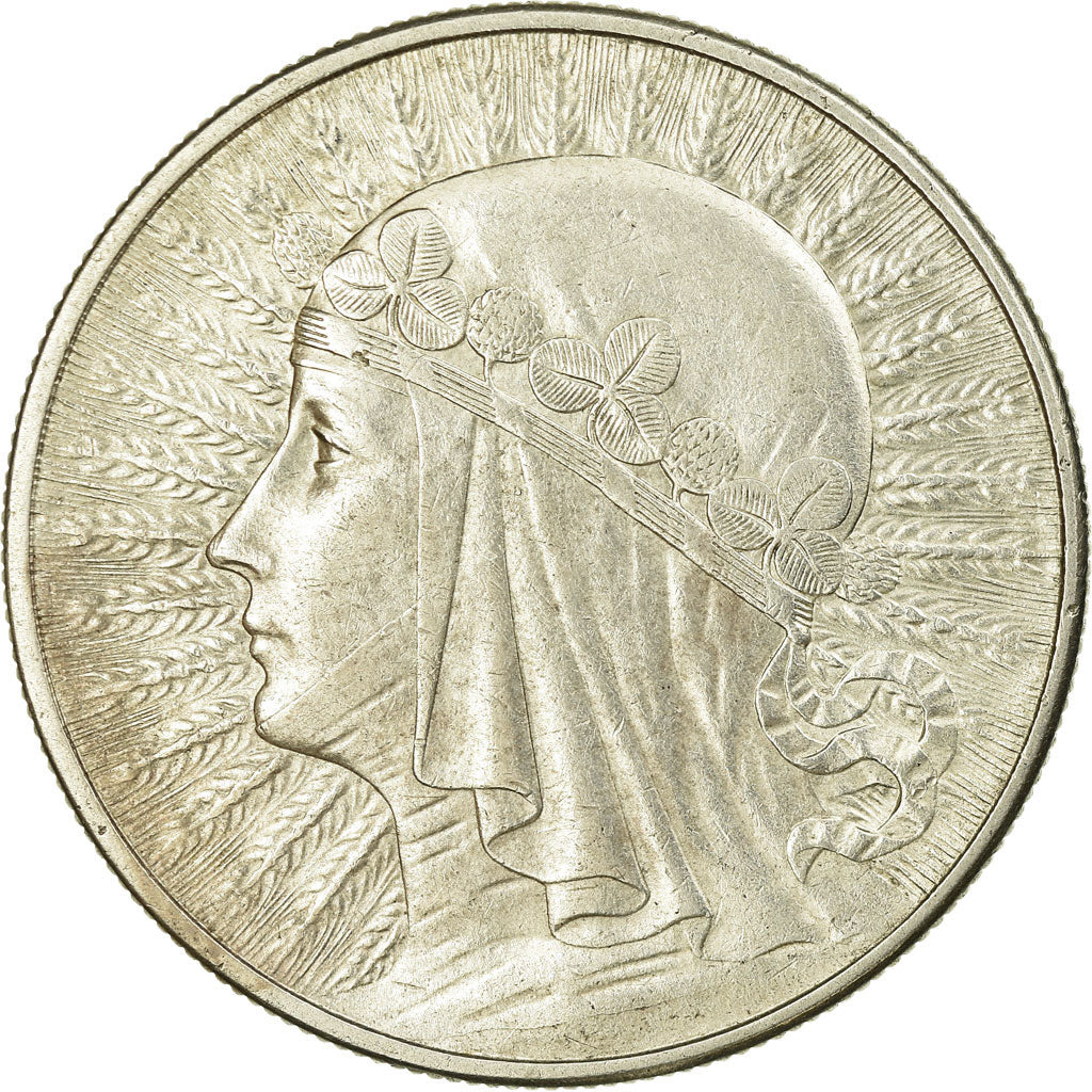 Coin, Poland, 10 Zlotych, 1932, Warsaw, AU(55-58), Silver, KM:22