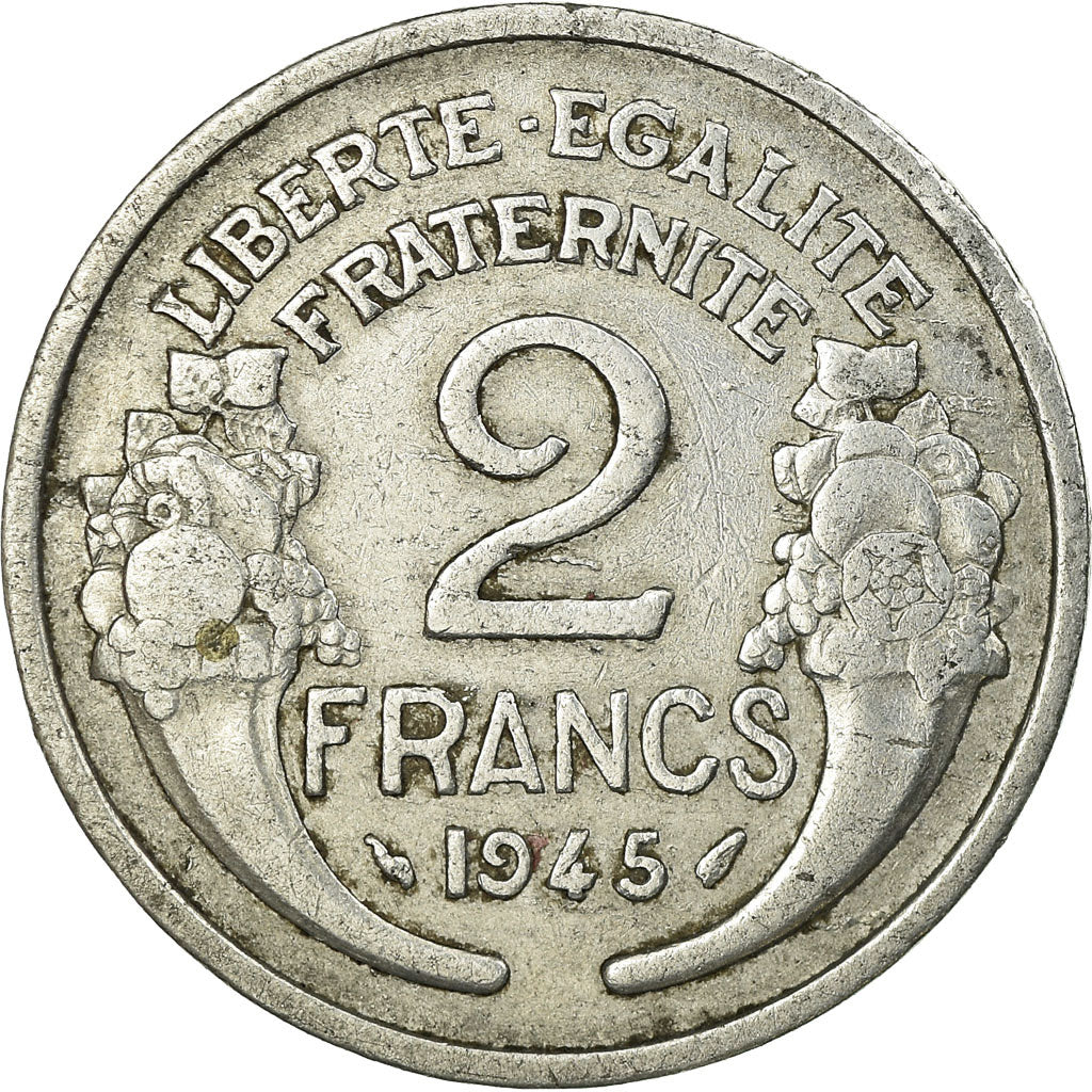 Coin, France, Morlon, 2 Francs, 1945, VF(30-35), Aluminum, KM:886a.1