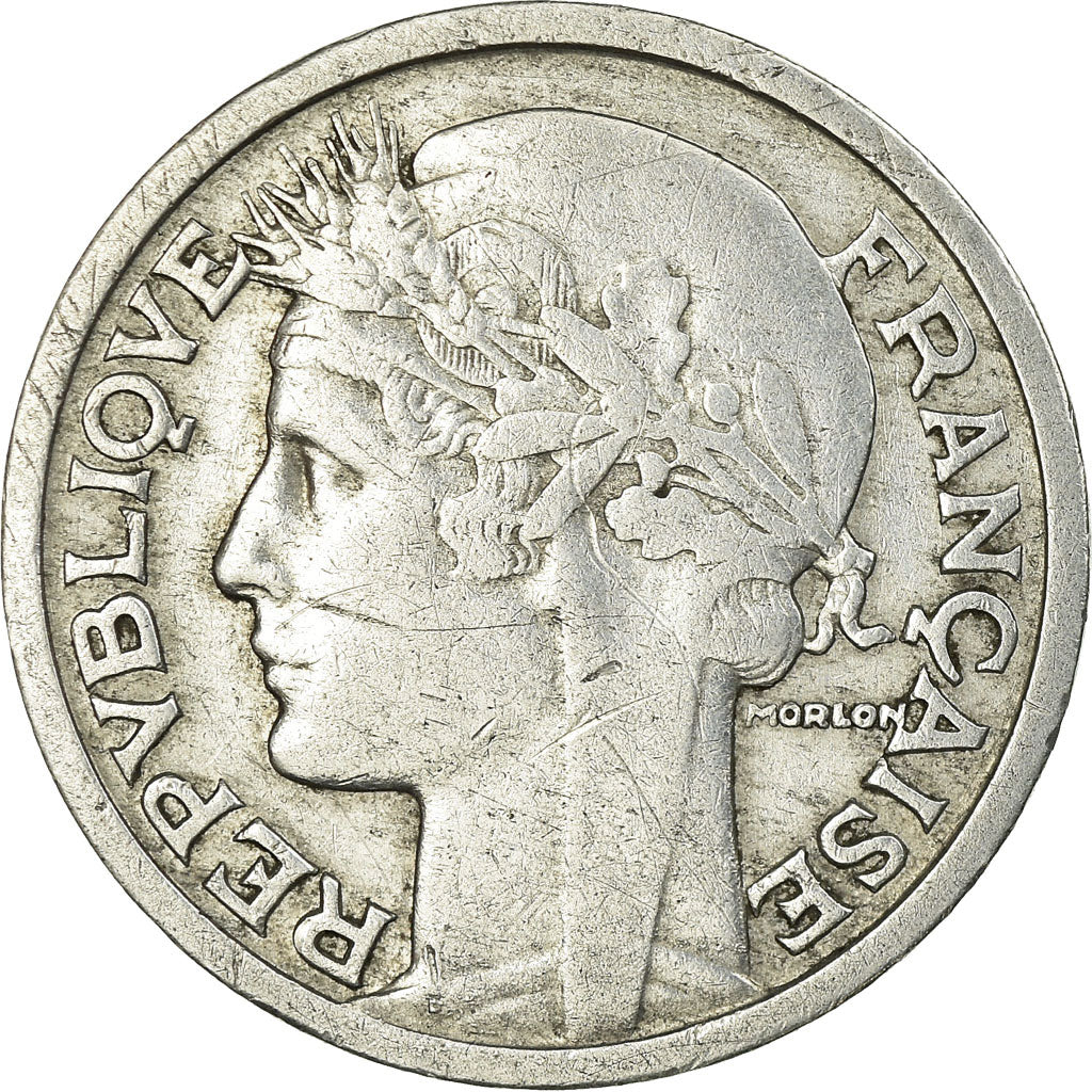 Coin, France, Morlon, 2 Francs, 1945, Beaumont - Le Roger, VF(30-35), Aluminum