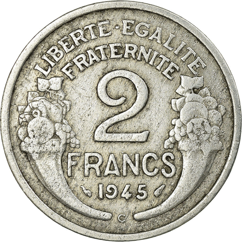 Coin, France, Morlon, 2 Francs, 1945, Castelsarrasin, VF(30-35), Aluminum